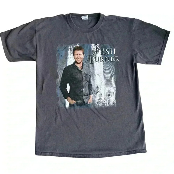 **Final Sale** Gildan Josh Turner Concert Tour T-Shirt Short Sleeve Gray Size M - Picture 1 of 6
